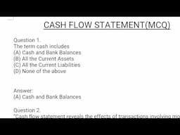 Cash flow statement  MCQs || objective type question of cash flow statement