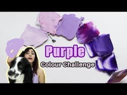 Painting using only PURPLE  colour  |My Pets made it more challenging 🤦‍♀️