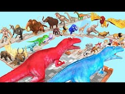 EPIC GIGA T-REX DEATHRUN The Toughest of All Animals vs Dinosaurs Fight Animal Revolt Battle Simulat