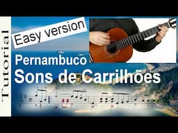 Sons de Carrilhões - Easy version - Guitar Tutorial (score & TAB)