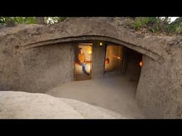 Building The Most Amazing Underground House in the Jungle to avoid Rain by Ancient Skills