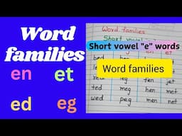 word families/short vowel e words/eb,ed,en ,et words #levelupphonics