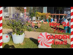 November 2024 Front Garden Tour - Christmas Decor & RECORD Breaking Warm November! #northtexas