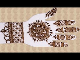 Simple Beautiful Circular Mehndi Design for Beginners | Mehndi Design Tutorial | Henna Tutorial