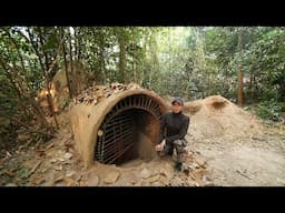 Building Underground Warm Secret Dugout Sheter For Hide From Wild Pig , Start to Finish