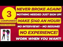 Never Broke Again Make $140 In An Hour Nothing Needed Just Sign Up Work From Home No Resume