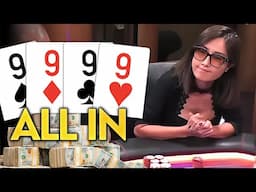 Poker Queen and Her QUADS Win LARGEST Pot at LIVE Cash Game