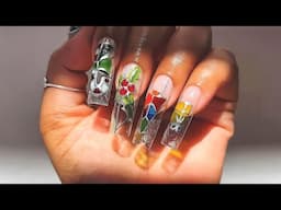 Christmas STAINED GLASS NAILS | Nail art tutorial | Gelx nails 🎄⭐️