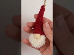 Crochet Gnome Ornament you can make in 15 minutes! #crochet #christmascrochet