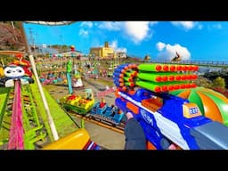 Nerf War | Amusement Park Battle 100(Nerf First Person Shooter)