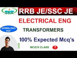 #rrbje2024_ELECTRICAL_CLASSES #SSC JE ELECTRICAL| MACHINES -TRANSFORMERS MCQ -7 By Suneel sir