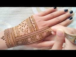 Easy back hand mehndi design | Simple mehndi design | Lotus mehndi design | Stylish Mehndi design