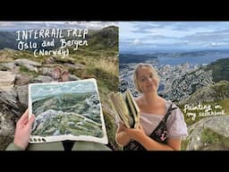 Solo Interrail trip Oslo & Bergen (Norway) + painting Bryggen and mountains in my sketchbook 🏔️🎨