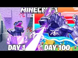 I Survived 100 DAYS as a AMETHYST GODZILLA in Minecraft!