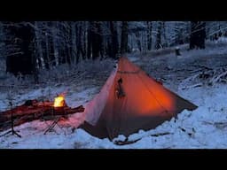 Stranded at -20°C: Solo Winter Tarp Camping Adventure Canada | OneTigris Tentsformer Poncho