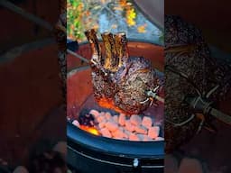 Prime Rib Rotisserie Over LIVE FIRE!! #ASMR #Steak #PrimeRib #Ribeye #Kamado #Rotisserie #Grilling