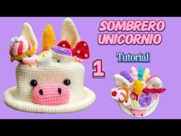 Sombrero de Unicornio tejido a crochet paso a paso 1parte