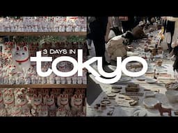 tokyo travel vlog 🇯🇵 gotokuji lucky cat temple, oedo antique market, setagaya flea, ginza cafes