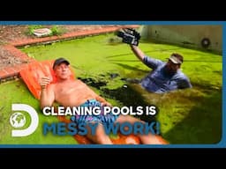 Mike Rowe Uses Pumps To Suck Out Over 8,000 Gallons Of Stale Swimming Pool Water! | Dirty Jobs