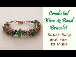 Crocheted Wire and Beaded Bracelet