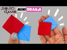 MINI Squid Game Ddakji, How To Make Ddakji TUTORIAL 🟥🟦