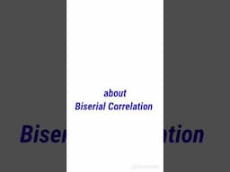 Biserial Correlation in 1min. Must watch. #biserialcorrelation #statistics #psychologystatistics