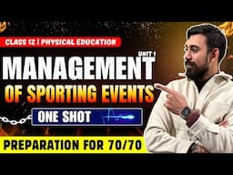 Management of Sporting events | Chapter 1 | Physical education | One Shot