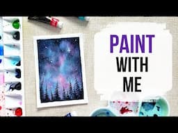 Easy watercolour galaxy for beginners 🎨 Paint with me