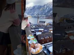 Breakfast with a view in Hallstatt  ️  #hallstatt #travel #travelvlog