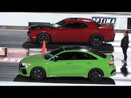 Audi vs Hellcat drag racing