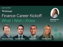 Finance Career Kickoff - What I Wish I Knew