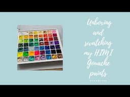 HIMI gouache paints large 56 colour set, unboxing and swatching, beginners intro on how to set  up.