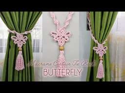 Macrame Curtain Tie Back Butterfly | Macrame Home Decor