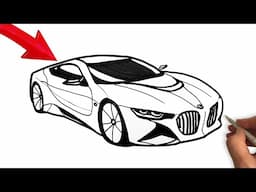 How to Draw a BMW Concept Car - Step-by-Step Easy Drawing Tutorial - Sport Car Drawing 2025