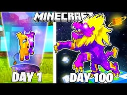 I Survived 100 DAYS as a COSMIC LION in Minecraft!