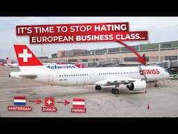 Eurobusiness is BETTER than everyone says! | SWISS A220/A321neo BUSINESS Amsterdam - Zurich - Vienna