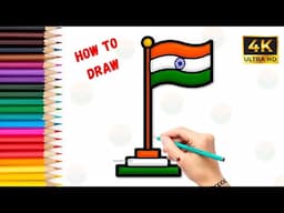 How to Draw Indian Flag || Easy Republic Day Drawing Tutorial (Step-by-Step) #indianflag #drawing