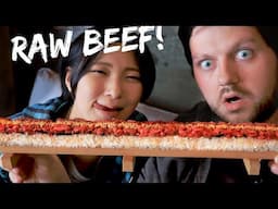 Raw Wagyu Beef Sushi and Korean Street food