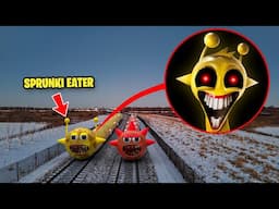 Drone Catches SPRUNKI.EXE TRAIN EATER IN REAL LIFE! (INFECTED SPRUNKI)