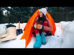 Solo Winter Camping // gear I use for camping on snow + how to sleep warm in sub-zero temps