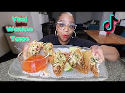 STOP Spreading LIES online! TIKTOK Viral Wonton Tacos (Recipe + Mukbang)