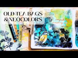 Mixed Media Art Journaling - Collage with old Tea Bags