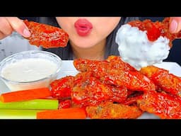 ASMR EXTRA SAUCY HONEY BUFFALO HOT WINGS DIPPED IN CREAMY RANCH | MUKBANG | ASMR PHAN