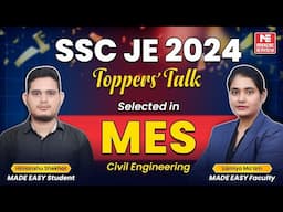 SSC JE 2024 Toppers' Talk | Himanshu Shekhar | Selected in MES | Civil Engineering | MADE EASY 