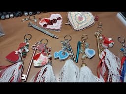 Valentine Notebook keychain dangle with a tassel, let's make it!