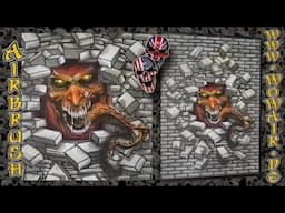 Airbrush by Wow No.923 " Brick Wall Break Through Demon  Part 2" english commentary