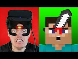 Minecraft VR But My FACE Feels PAIN (Haptic Feedback)