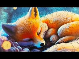 Sleepy Foxy Wooden Puzzle Jigsaw Relax Puzzle