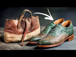 Man Transforms Old Leather Bags into Stylish New Shoes | FULL PROCESS by @lsmaker