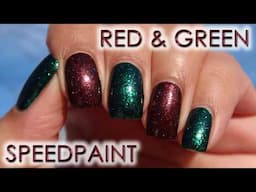 Red & Green Christmas Skittles | Speedpaint & Polish in Motion| MSLP